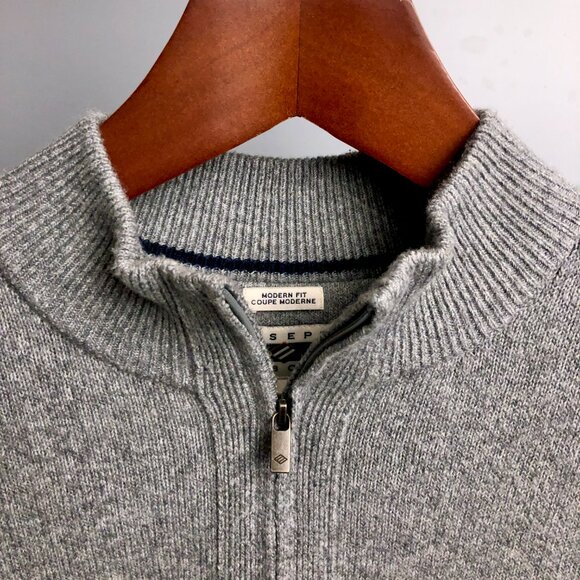 BNWT Modern Fit 1/4-Zip Sweater Size XL in Grey by Joseph Abboud - Picture 4 of 9